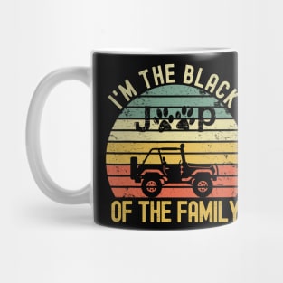 I'm Black Jeep Of The Family Jeep Vintage Jeep Dog Paws Retro Jeep Sunset Jeep Men/Women/Kid Jeep Mug